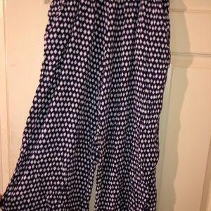 Blue and white flowy pants